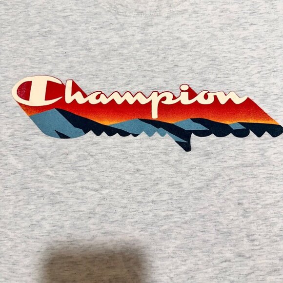 Champion Men's Size S Oatmeal Heather Logo Classic Graphic‎ Tee NWT - Picture 3 of 6